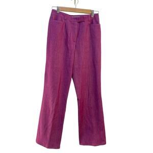 Designer Escada Sport Pants Magenta Women 34 4 Slim Straight Leg Wool Blend $450